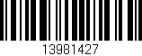 Código de barras (EAN, GTIN, SKU, ISBN): '13981427'