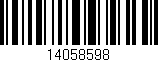 Código de barras (EAN, GTIN, SKU, ISBN): '14058598'
