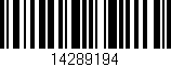Código de barras (EAN, GTIN, SKU, ISBN): '14289194'