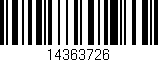 Código de barras (EAN, GTIN, SKU, ISBN): '14363726'