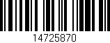 Código de barras (EAN, GTIN, SKU, ISBN): '14725870'