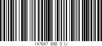 Código de barras (EAN, GTIN, SKU, ISBN): '147647_898_0_U'