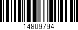 Código de barras (EAN, GTIN, SKU, ISBN): '14809794'