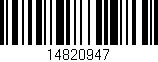 Código de barras (EAN, GTIN, SKU, ISBN): '14820947'
