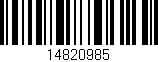 Código de barras (EAN, GTIN, SKU, ISBN): '14820985'