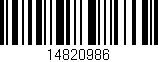 Código de barras (EAN, GTIN, SKU, ISBN): '14820986'
