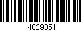 Código de barras (EAN, GTIN, SKU, ISBN): '14829851'