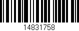 Código de barras (EAN, GTIN, SKU, ISBN): '14831758'