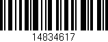 Código de barras (EAN, GTIN, SKU, ISBN): '14834617'