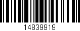 Código de barras (EAN, GTIN, SKU, ISBN): '14839919'