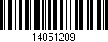 Código de barras (EAN, GTIN, SKU, ISBN): '14851209'