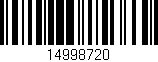 Código de barras (EAN, GTIN, SKU, ISBN): '14998720'