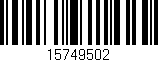 Código de barras (EAN, GTIN, SKU, ISBN): '15749502'