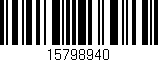 Código de barras (EAN, GTIN, SKU, ISBN): '15798940'