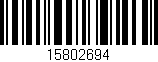 Código de barras (EAN, GTIN, SKU, ISBN): '15802694'