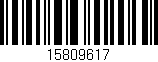 Código de barras (EAN, GTIN, SKU, ISBN): '15809617'