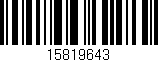 Código de barras (EAN, GTIN, SKU, ISBN): '15819643'