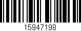 Código de barras (EAN, GTIN, SKU, ISBN): '15947198'