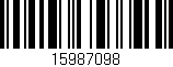 Código de barras (EAN, GTIN, SKU, ISBN): '15987098'