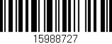 Código de barras (EAN, GTIN, SKU, ISBN): '15988727'