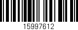 Código de barras (EAN, GTIN, SKU, ISBN): '15997612'