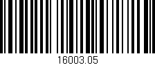 Código de barras (EAN, GTIN, SKU, ISBN): '16003.05'