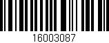Código de barras (EAN, GTIN, SKU, ISBN): '16003087'