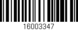 Código de barras (EAN, GTIN, SKU, ISBN): '16003347'