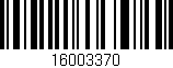 Código de barras (EAN, GTIN, SKU, ISBN): '16003370'