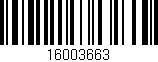 Código de barras (EAN, GTIN, SKU, ISBN): '16003663'
