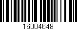 Código de barras (EAN, GTIN, SKU, ISBN): '16004648'