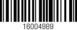 Código de barras (EAN, GTIN, SKU, ISBN): '16004989'