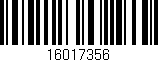 Código de barras (EAN, GTIN, SKU, ISBN): '16017356'
