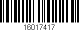 Código de barras (EAN, GTIN, SKU, ISBN): '16017417'