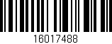 Código de barras (EAN, GTIN, SKU, ISBN): '16017488'