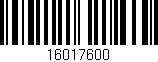 Código de barras (EAN, GTIN, SKU, ISBN): '16017600'