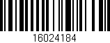 Código de barras (EAN, GTIN, SKU, ISBN): '16024184'
