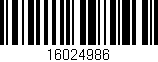 Código de barras (EAN, GTIN, SKU, ISBN): '16024986'