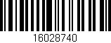 Código de barras (EAN, GTIN, SKU, ISBN): '16028740'