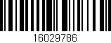 Código de barras (EAN, GTIN, SKU, ISBN): '16029786'