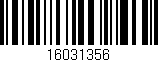 Código de barras (EAN, GTIN, SKU, ISBN): '16031356'