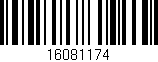 Código de barras (EAN, GTIN, SKU, ISBN): '16081174'