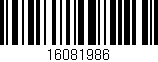Código de barras (EAN, GTIN, SKU, ISBN): '16081986'