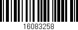 Código de barras (EAN, GTIN, SKU, ISBN): '16083258'