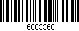 Código de barras (EAN, GTIN, SKU, ISBN): '16083360'