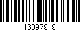 Código de barras (EAN, GTIN, SKU, ISBN): '16097919'