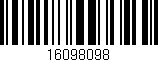 Código de barras (EAN, GTIN, SKU, ISBN): '16098098'