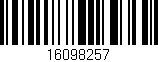 Código de barras (EAN, GTIN, SKU, ISBN): '16098257'