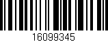 Código de barras (EAN, GTIN, SKU, ISBN): '16099345'