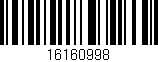 Código de barras (EAN, GTIN, SKU, ISBN): '16160998'